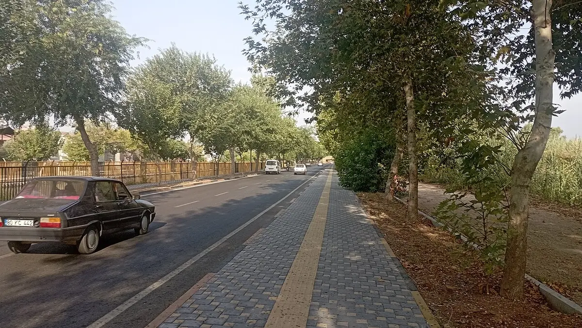 Une avenue bordée d’arbres du boulevard Yeşil à Adana