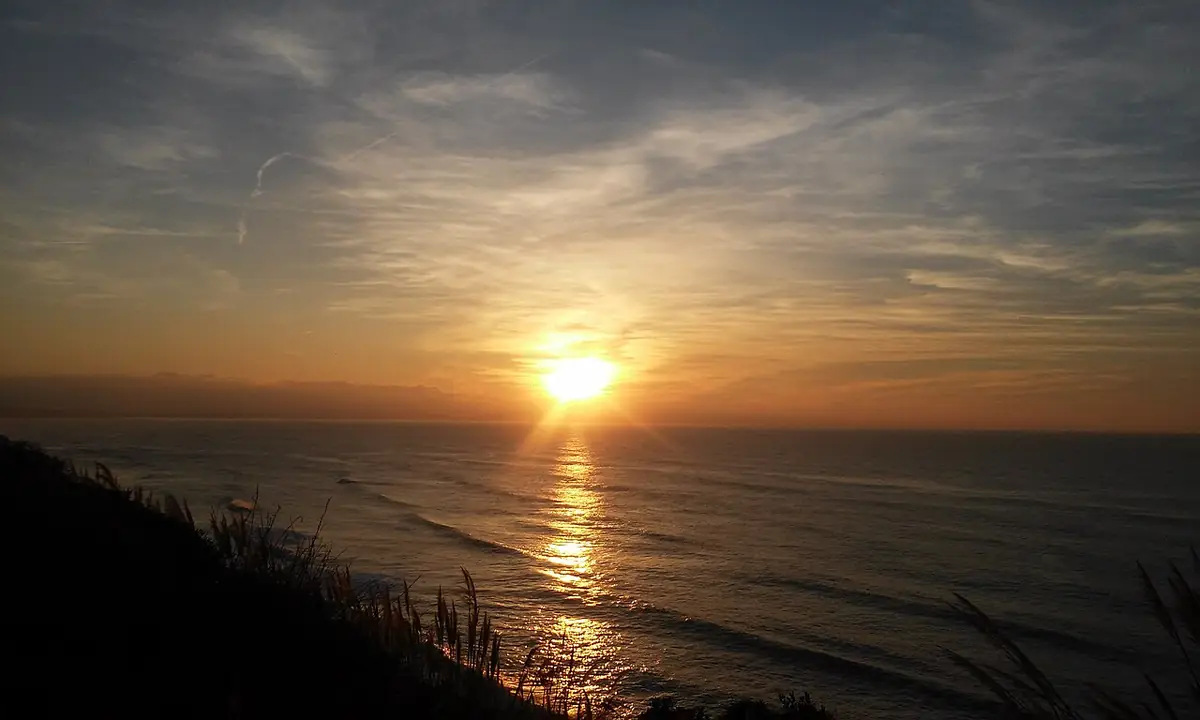 Coucher de soleil sur l’océan à Biarritz