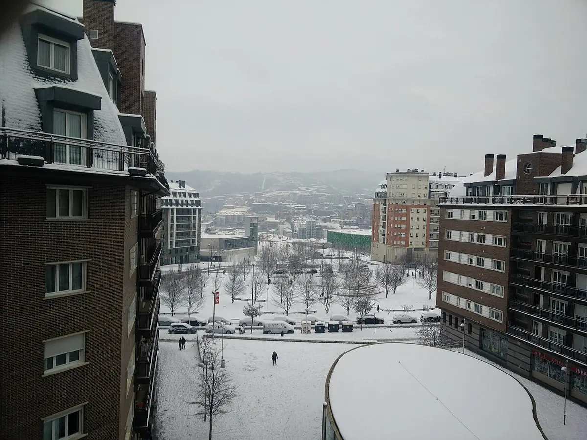Le quartier de Miribilla à Bilbao sous la neige
