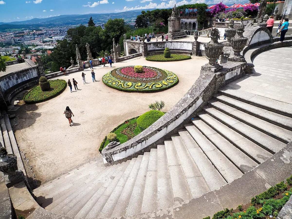 Le Terreiro de Moisés à Braga, jardin en escalier avec ses fontaines