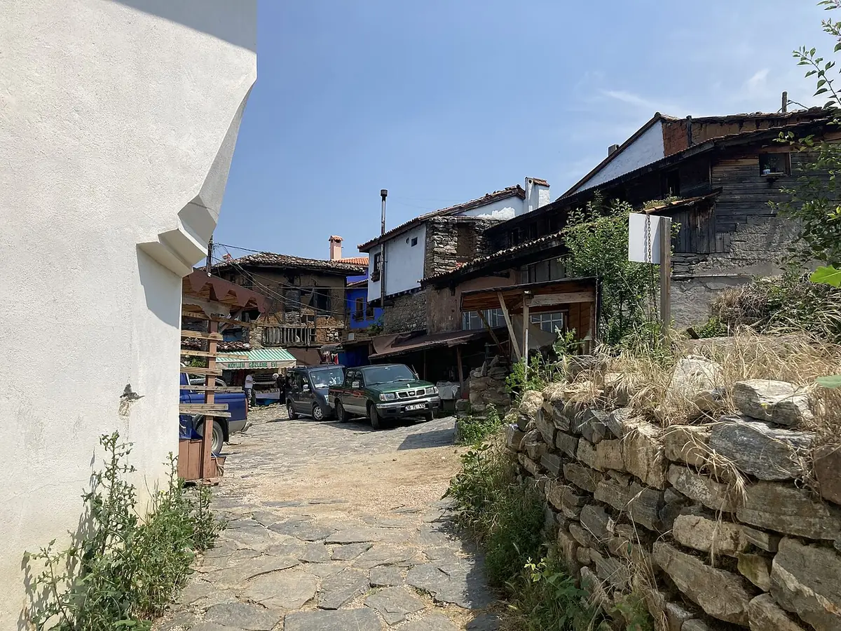 Ruelle pavée entre les maisons ottomanes du village de Cumalıkızık