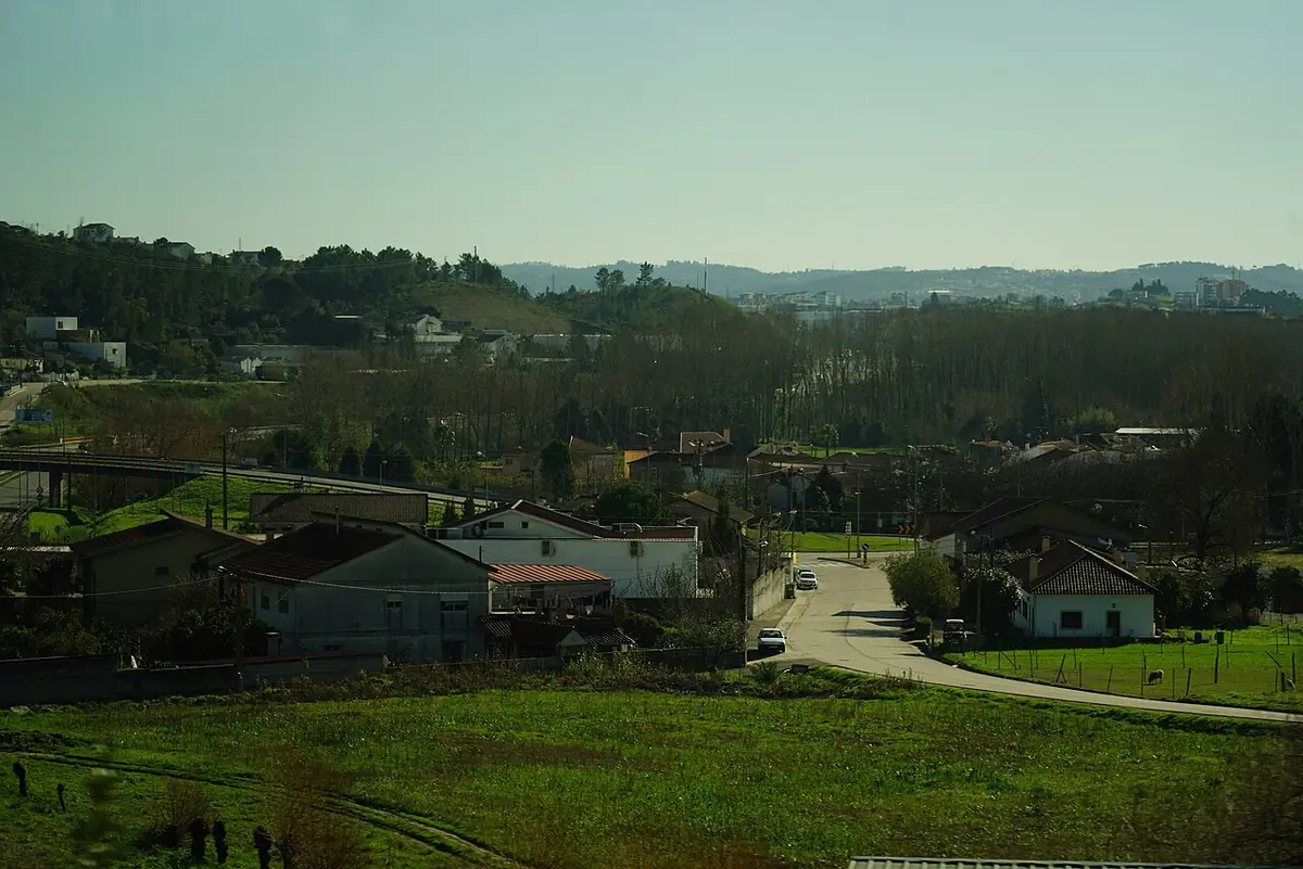 Vue sur un quartier résidentiel de Coimbra, avec ses maisons nichées dans la vallée