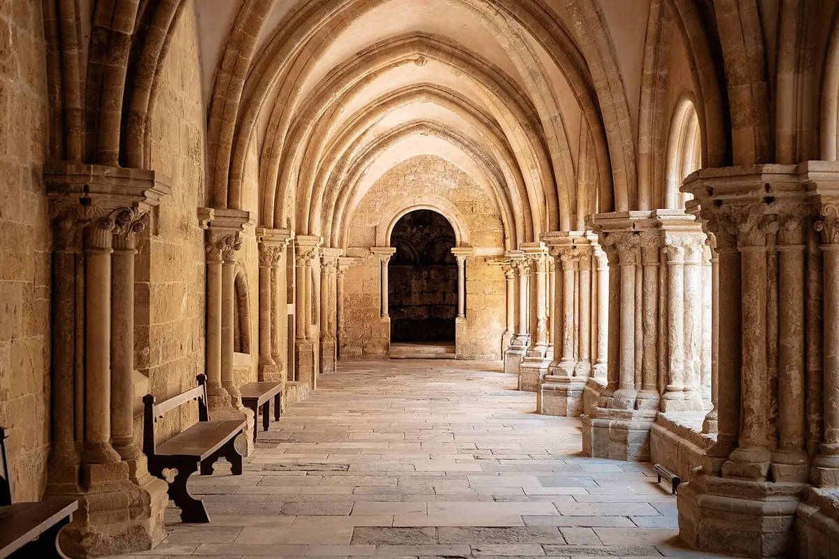 Un cloître gothique voûté, joyau architectural de Coimbra