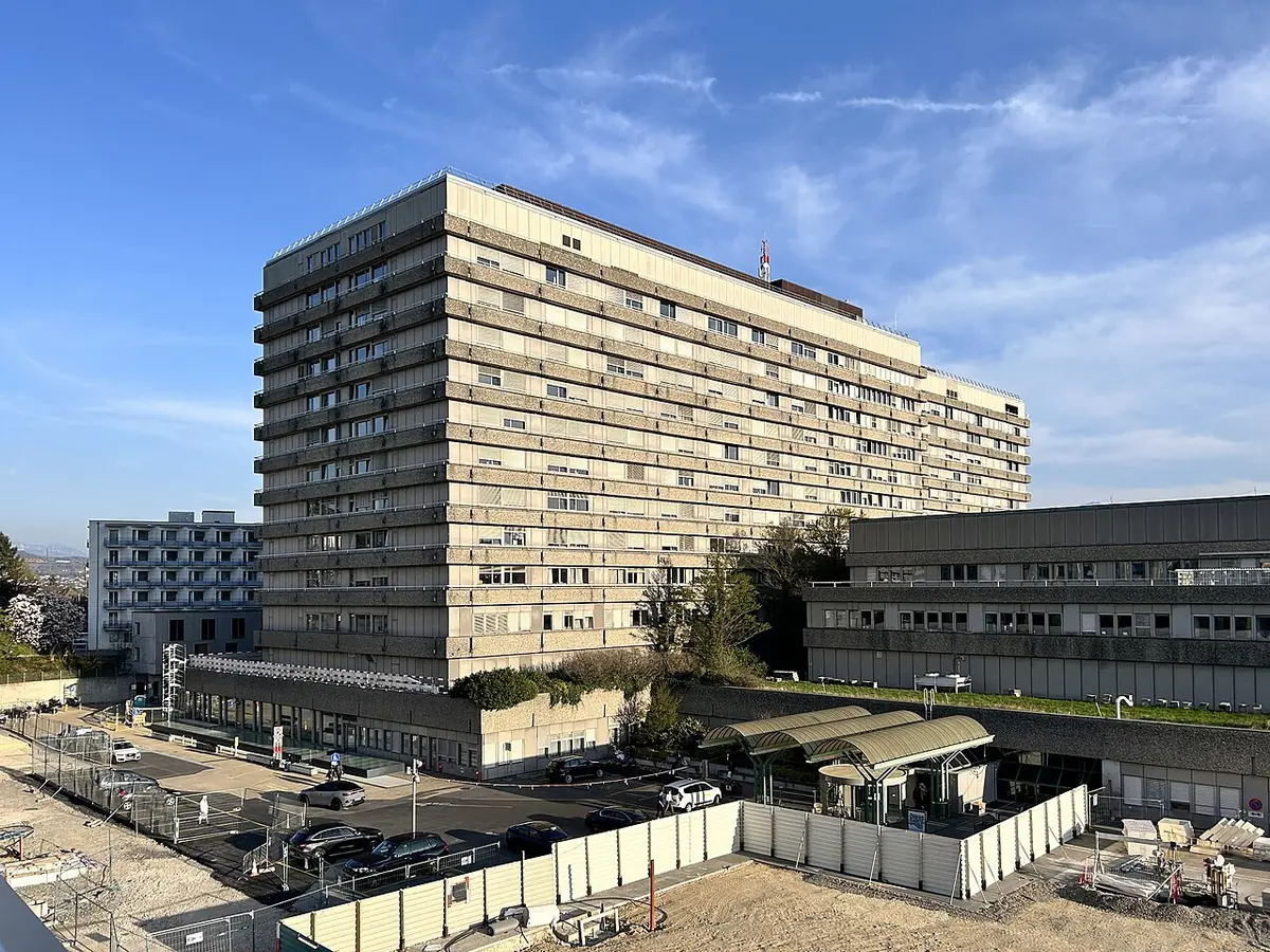 Le bâtiment principal du CHUV, hôpital universitaire de Lausanne