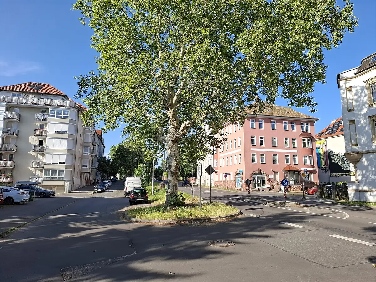 Une rue de Leipzig avec ses façades colorées