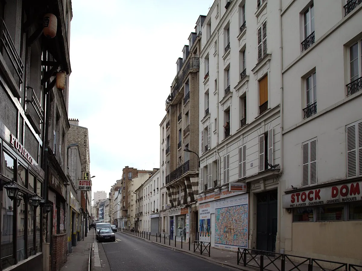 La rue Castagnary à Paris XV, vue vers le sud depuis la rue Vouillé