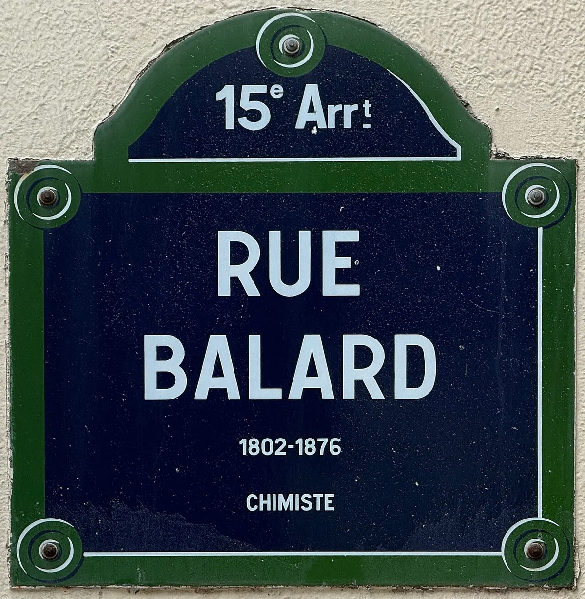 Plaque de la rue Balard, Paris 15e