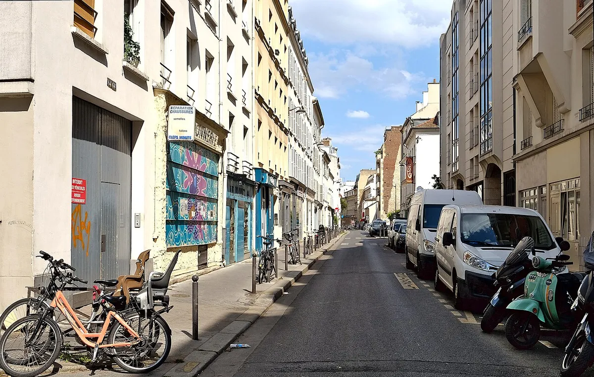 La rue Blomet vue depuis la rue Cambronne