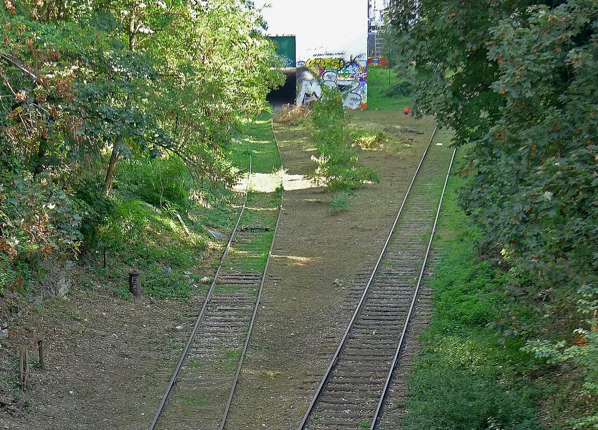 Ligne de Petite Ceinture vue de la rue Brancion - Paris XV