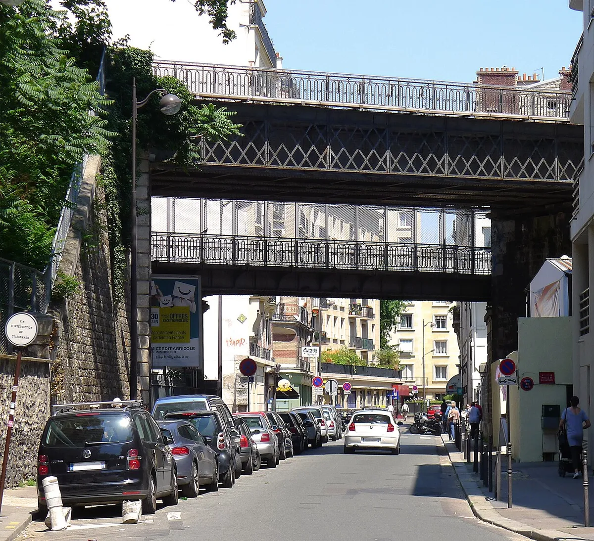 Rue Desnouettes (les deux ponts de la Petite Ceinture du XVe) - Paris XV