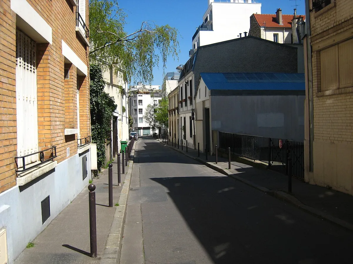 Paris 15e arrondissement, rue de Villafranca vue vers le nord depuis la rue Fizeau
