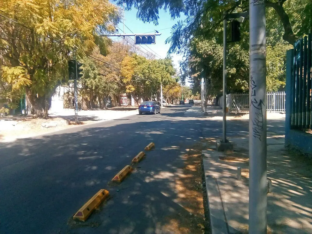 Une rue de Querétaro avec piste cyclable et arbres
