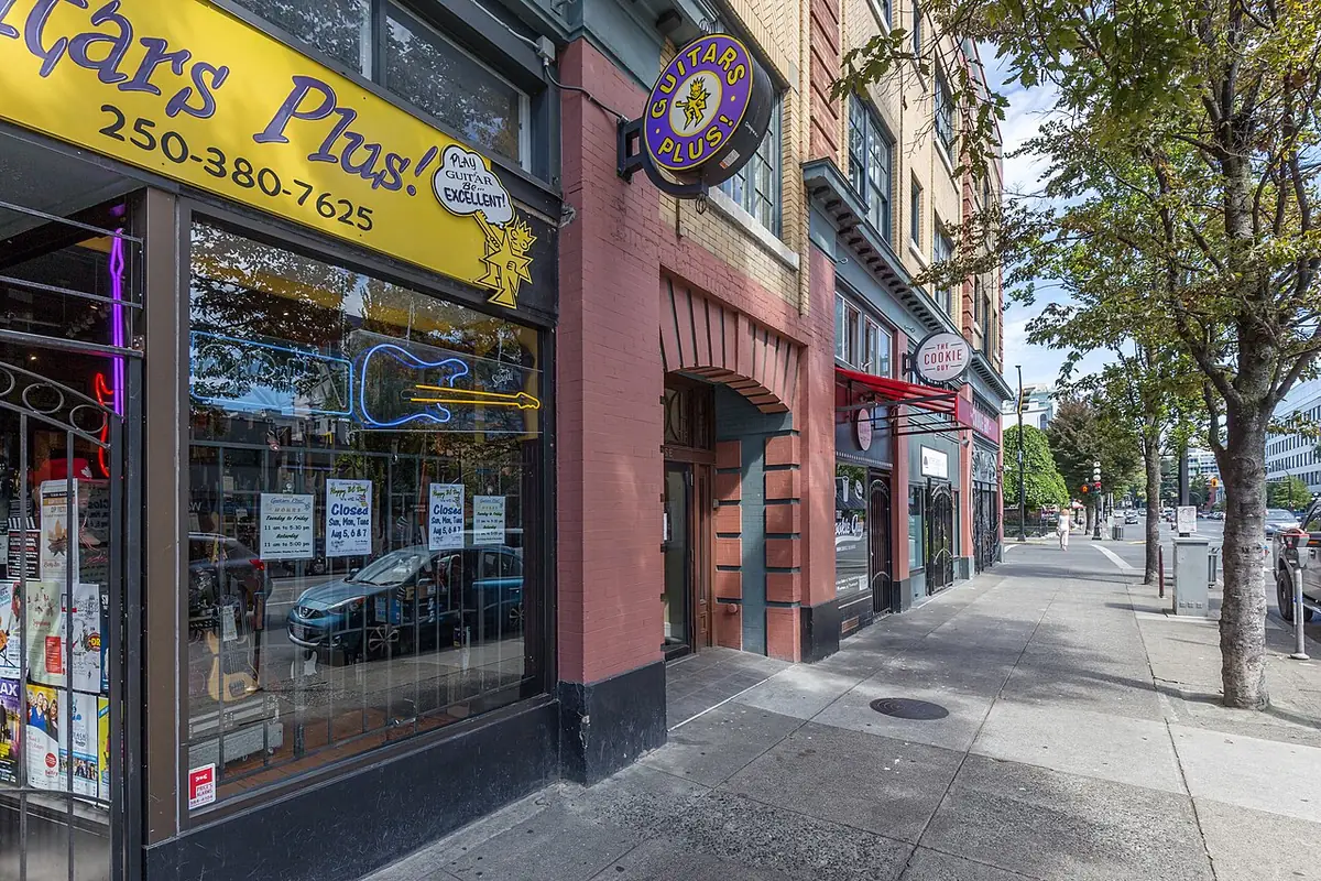 Une rue commerçante du centre-ville de Victoria
