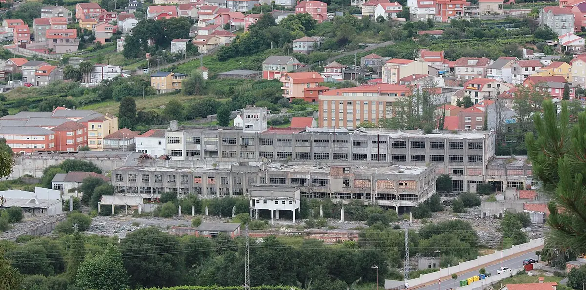 Un quartier résidentiel de Vigo à flanc de colline, vu du ciel
